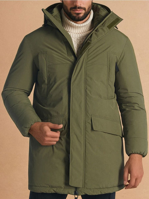 Sinsay Men's Olive Green Puffer Hooded Jacket |Sinsay In Lebanon