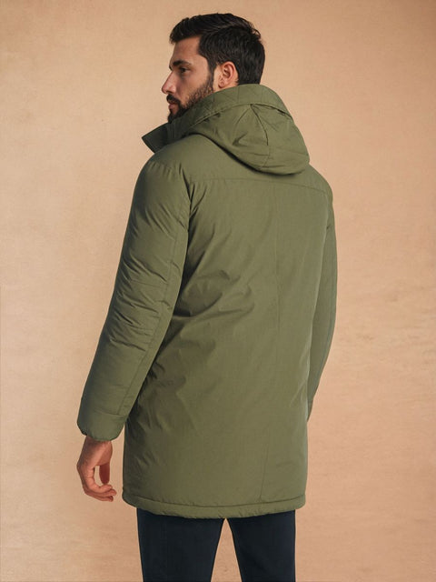 Sinsay Men's Olive Green Puffer Hooded Jacket |Sinsay In Lebanon