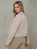 Sinsay Women's Beige Taupe Marl Cropped Zip-Up Jacket | Sinsay in Lebanon