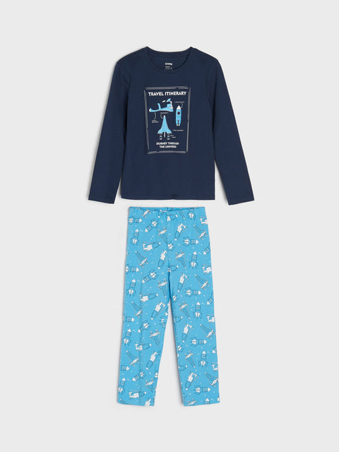 Sinsay Boy's Navy Pajama Set With A Print | Sinsay In Lebanon