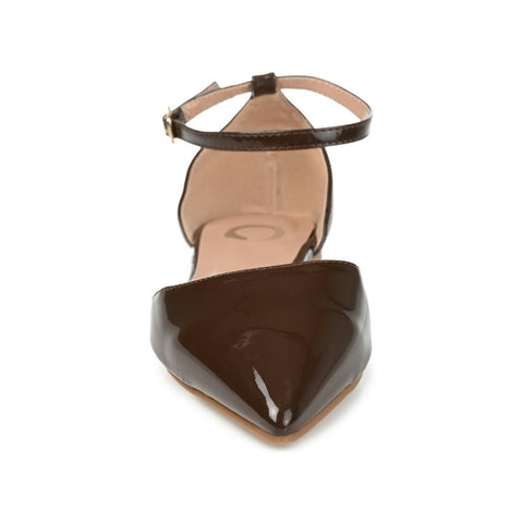 Journee Collection Women's Brown Reba Buckle Pointed Toe Ballet Flats | Journee Collection In Lebanon