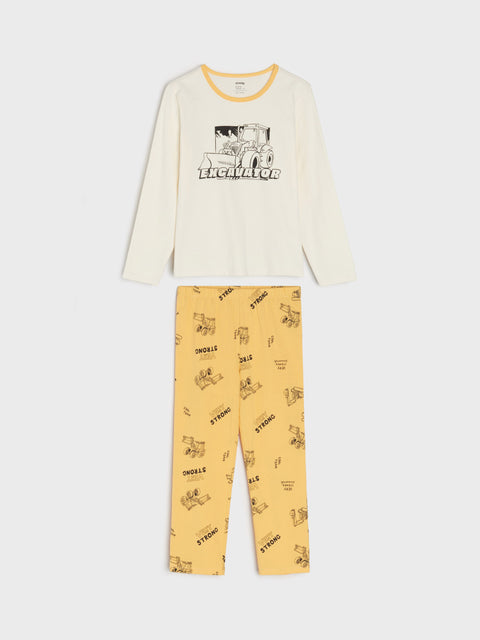 Sinsay Boy's Off White & Yellow Pajama Set | Sinsay In Lebanon