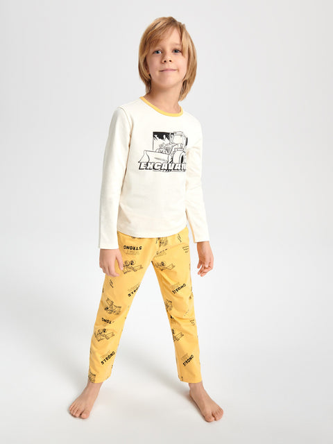 Sinsay Boy's Off White & Yellow Pajama Set | Sinsay In Lebanon