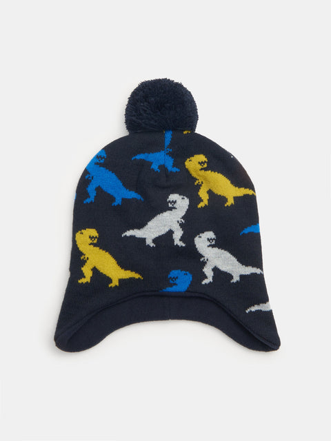 Sinsay Boy's Navy Printed Beanie With Pom Pom Beetlejuice | Sinsay In Lebanon