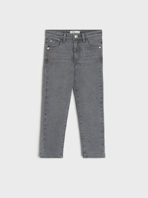 Gray jeans on a white background