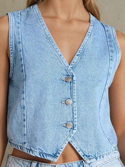 Sinsay Women's Light Blue Denim Vest | Sinsay In Lebanon