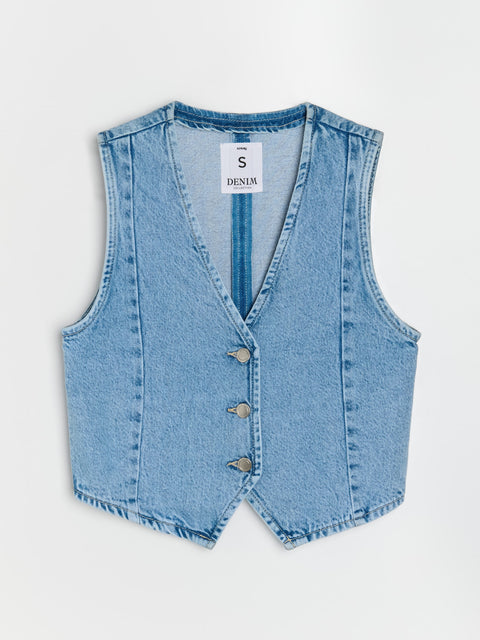 Sinsay Women's Light Blue Denim Vest | Sinsay In Lebanon