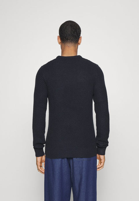 Jack & Jones Men's Navy Knitted Long Sleeve Crew Neck Sweater|Jack & Jones In Lebanon