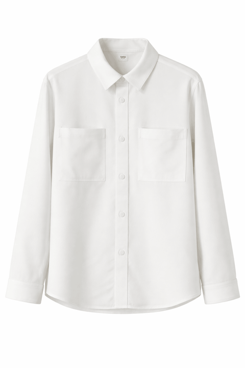 Celio Men's Off White Textured 2-Pockets Shacket | Celio In Lebanon