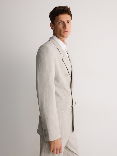 Reserved Men's Light Gray Comfort Fit Viscose Blend Jacket | Reserved In Lebanon