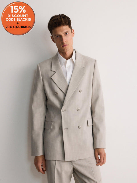 Reserved Men's Light Gray Comfort Fit Viscose Blend Jacket | Reserved In Lebanon