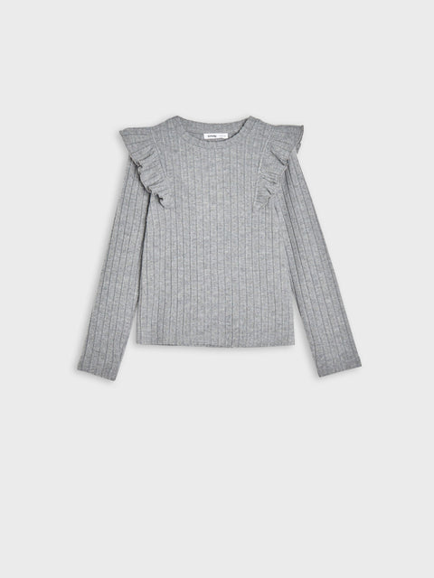 Sinsay Girl's Dark Gray Casual Set Of Pants With Long Sleeve Blouse | Sinsay In Lebanon