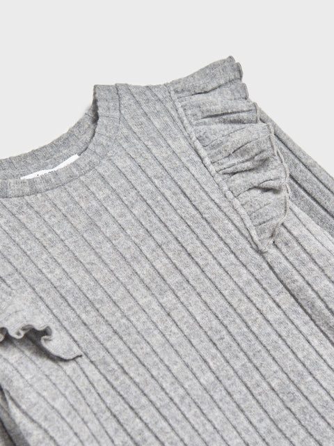 Sinsay Girl's Dark Gray Casual Set Of Pants With Long Sleeve Blouse | Sinsay In Lebanon