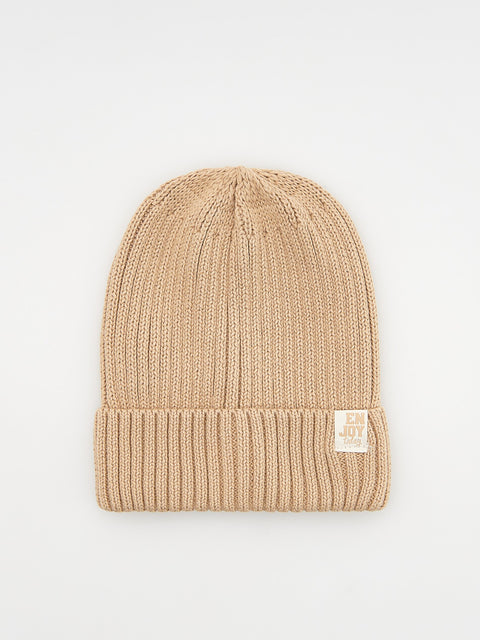 Reserved Girl's Tan Ribbed Beanie | Reserved In Lebanon