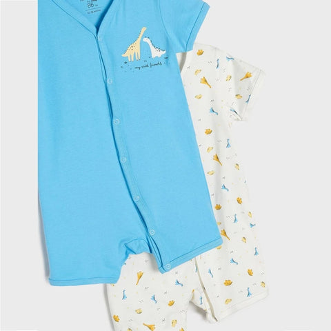 Sinsay Baby Boy's White/Blue Dinosaur Print Romper | Sinsay In Lebanon