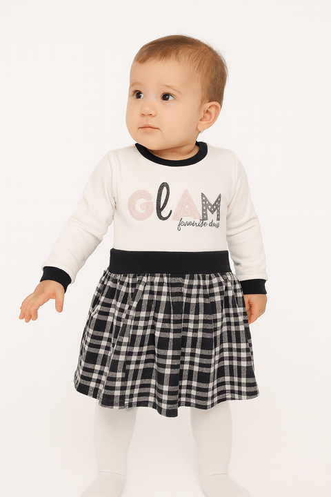 Boboli Baby Girl's White Long-Sleeve Dress| Boboli in Lebanon