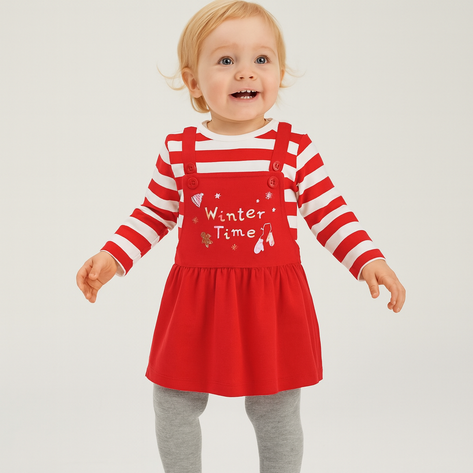 Sinsay Baby Girl's Red & White Dress Set 2Pcs | Sinsay In Lebanon