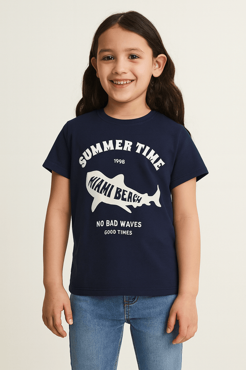 Sinsay Girl's Navy Short-Sleeve Printed T-Shirt | Sinsay In Lebanon