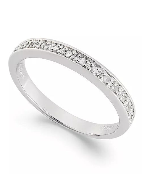 Macys Women's Silver Diamond Band Ring | Macys In Lebanon