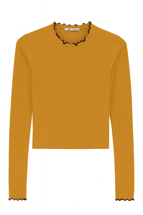 Zara Women's Mustard Long Sleeve Blouse | Zara in Lebanon