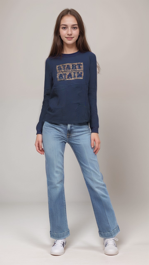 S.Oliver Girl's Navy Long-Sleeve Blouse |S.Oliver in Lebanon