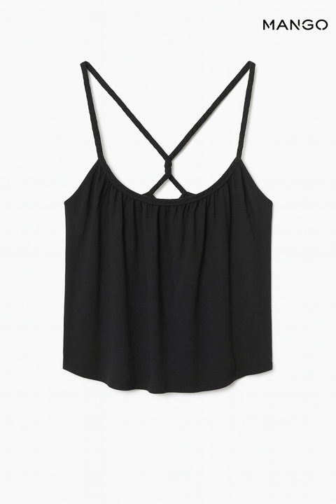 Mango Women's Black Sleeveless Top| Mango in Lebanon