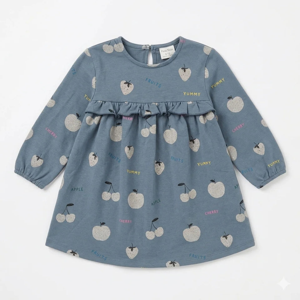 Zara Girl's Dusty Blue All Over Printed Dress | Zara in Lebanon