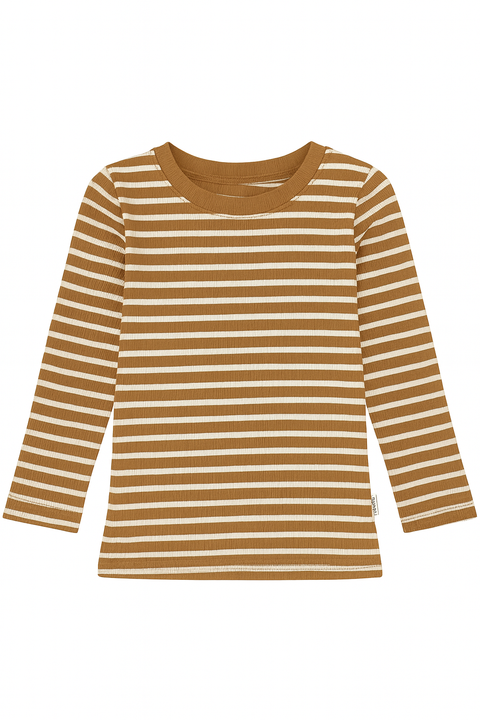 POMPdeLUX Girl's Tan/Milk Long Sleeve Blouse  |POMPdeLUX in Lebanon