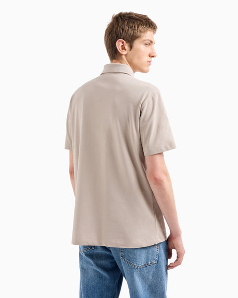 Armani Exchange Men's Beige Organic Cotton Regular Fit Polo T-Shirt |Armani Exchange In Lebanon