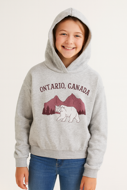 Sinsay Girl's Light Grey Hoodie With A Print | Sinsay In Lebanon