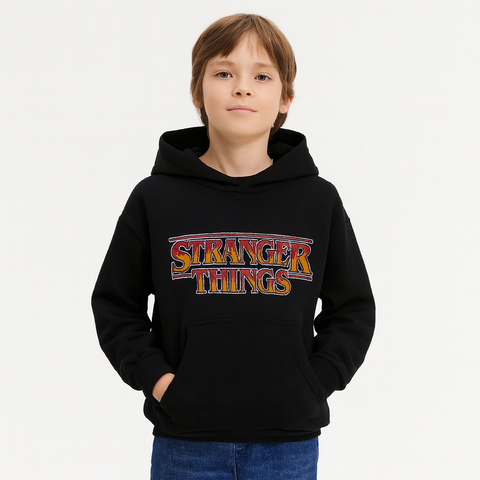 Reserved Boy's Black Stranger Things Oversized Hoodie | Reserved In Lebanon