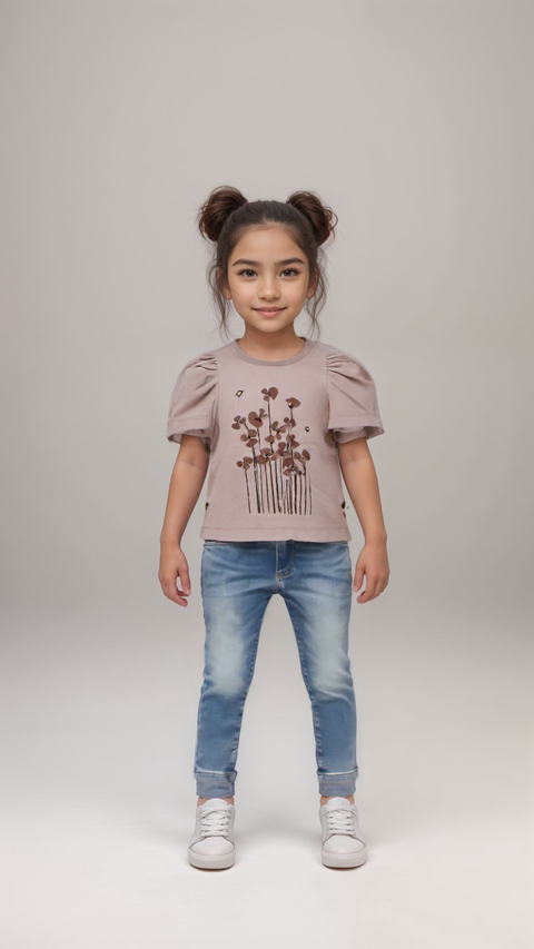 POMPdeLUX Girl's Light Purple Short-Sleeve  T-shirt |POMPdeLUX in Lebanon