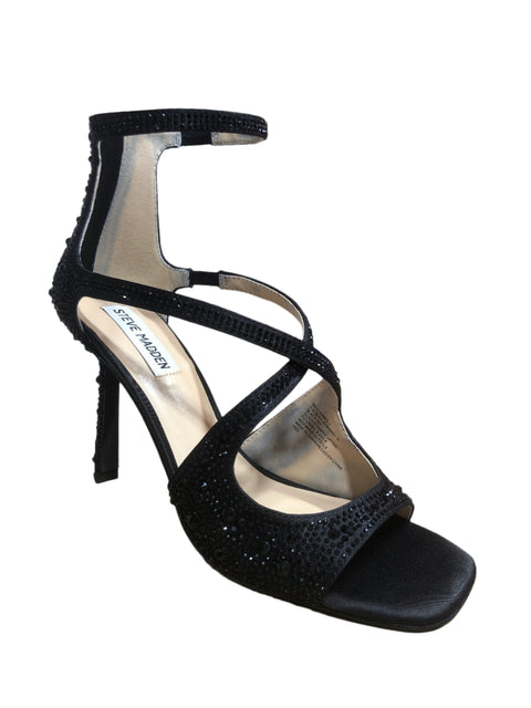 Steve Madden Women's Black Rhinestone Embellished High Heeled Sandal | Steve Madden in Lebanon