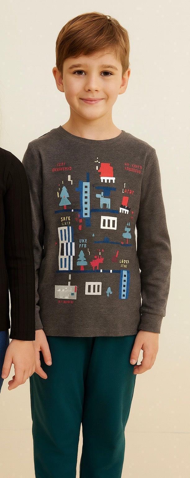 Reserved Boy's Multicolor Two-Piece Pajamas With Print | ReservedIn Lebanon