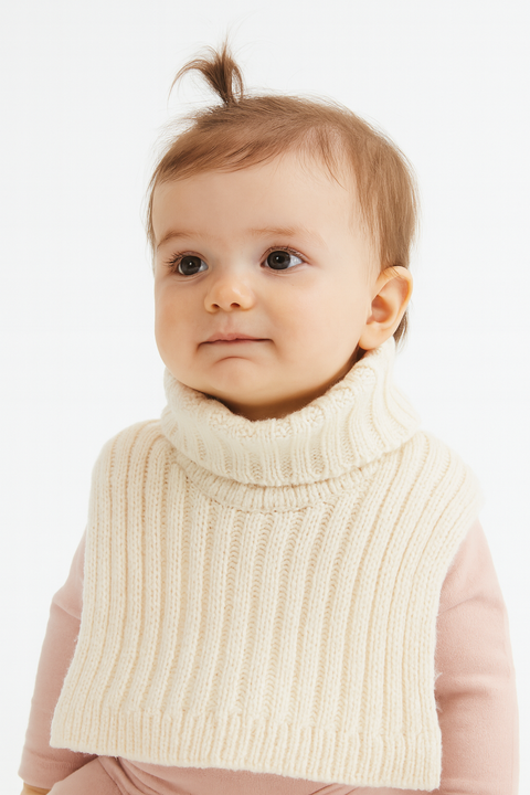 Reserved Baby Girl's Off White Knitted Turtleneck Scarf | Reserved In Lebanon