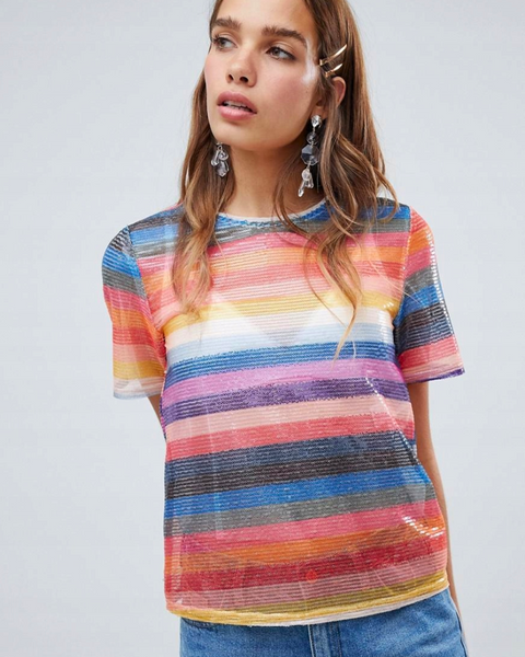 New Look Women's Multicolor T-Shirt AMF2275