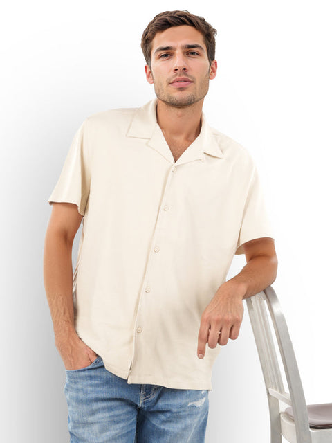 Celio Men's Beige Short Sleeve Shirt |Celio  in Lebanon