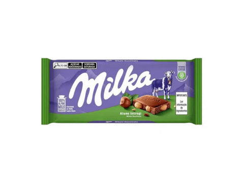 Milka chocolate bar packaging on a white background