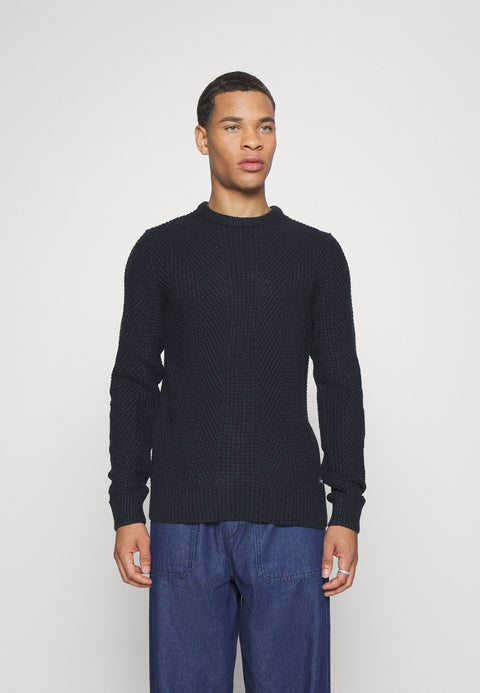 Jack & Jones Men's Navy Knitted Long Sleeve Crew Neck Sweater|Jack & Jones In Lebanon