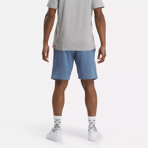 Reebok Men's Dusty Blue Identity Small Logo Fleece Shorts | Reebok In Lebanon