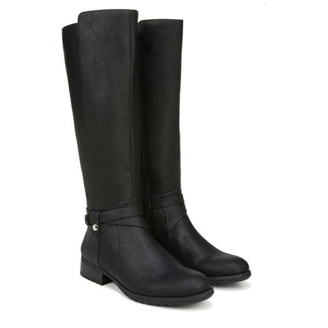 Xtrovert Womens Faux Leather Wide Calf Riding Boots