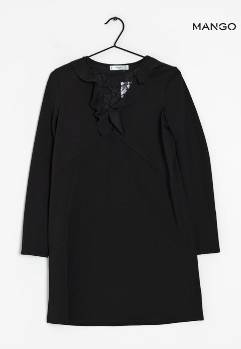 Mango Women's Black Long-Sleeve Dress| Mango in Lebanon