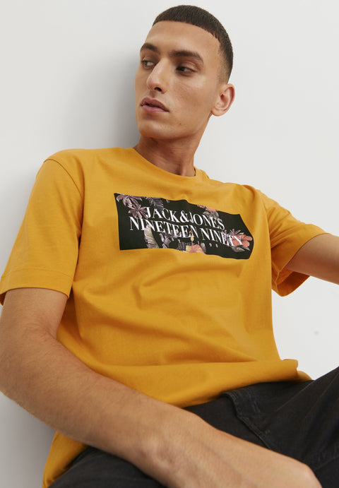 Jack & Jones Men's Orange With Print Graphic T-Shirt  |Jack & Jones in Lebanon