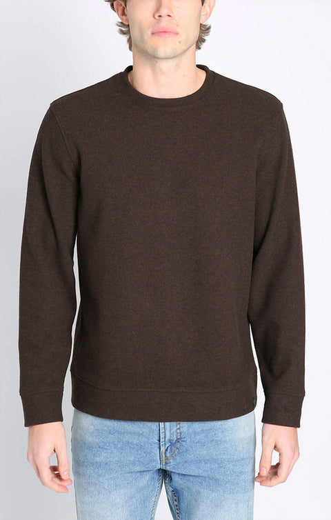 Jachs New York Men's Brown Wool Blend Soft Long Sleeve Crewneck Sweater | Jachs New York In Lebanon