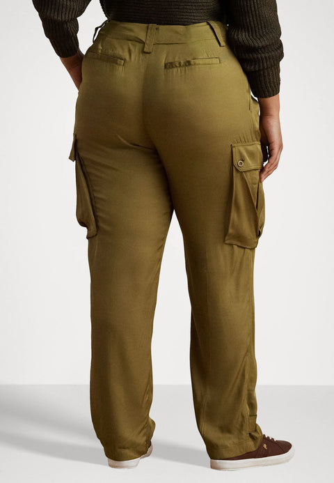 Lauren Ralph Lauren Women's Tan Twill Cargo Ankle Cargo Trousers Pant | Lauren Ralph Lauren In Lebanon