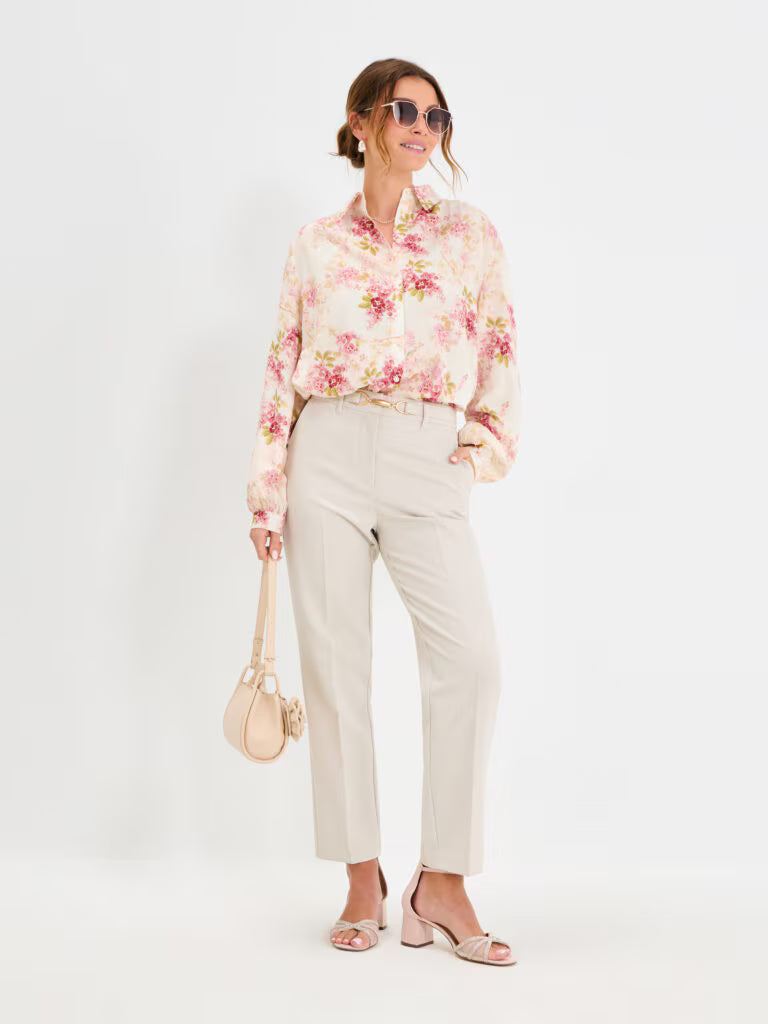 Sinsay Women’s Cream Floral Shirt | Sinsay in Lebanon