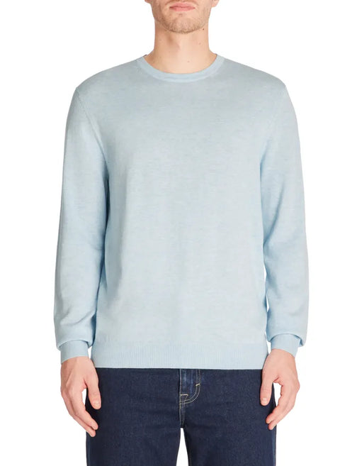 Celio Men's Light Blue Plain Crew Neck Blouse | Celio In Lebanon