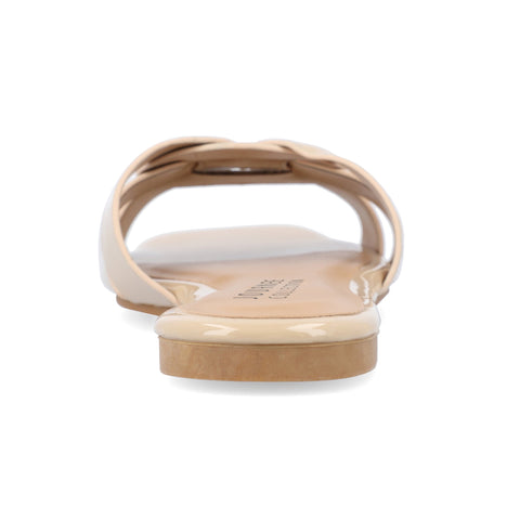 Journee Collection Women's Beige Arrina Wide Width Slip  Sandals  | Journee Collection  in Lebanon