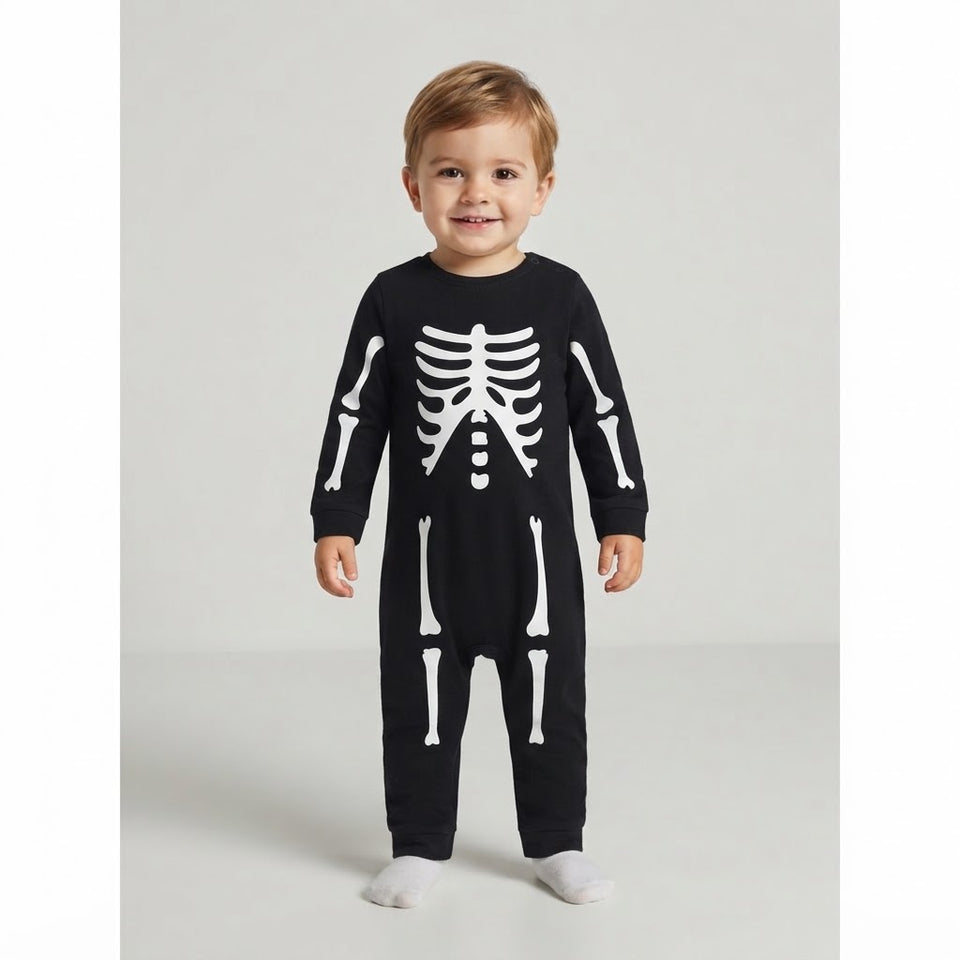 Sinsay Baby Boy's Black & White Long Sleeve Graphic Printed Overall