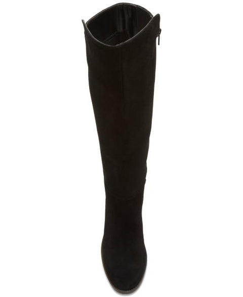 Lucky Brand Women's Bonnay Knee-High Wide Calf Dress Boots - Black Suede
